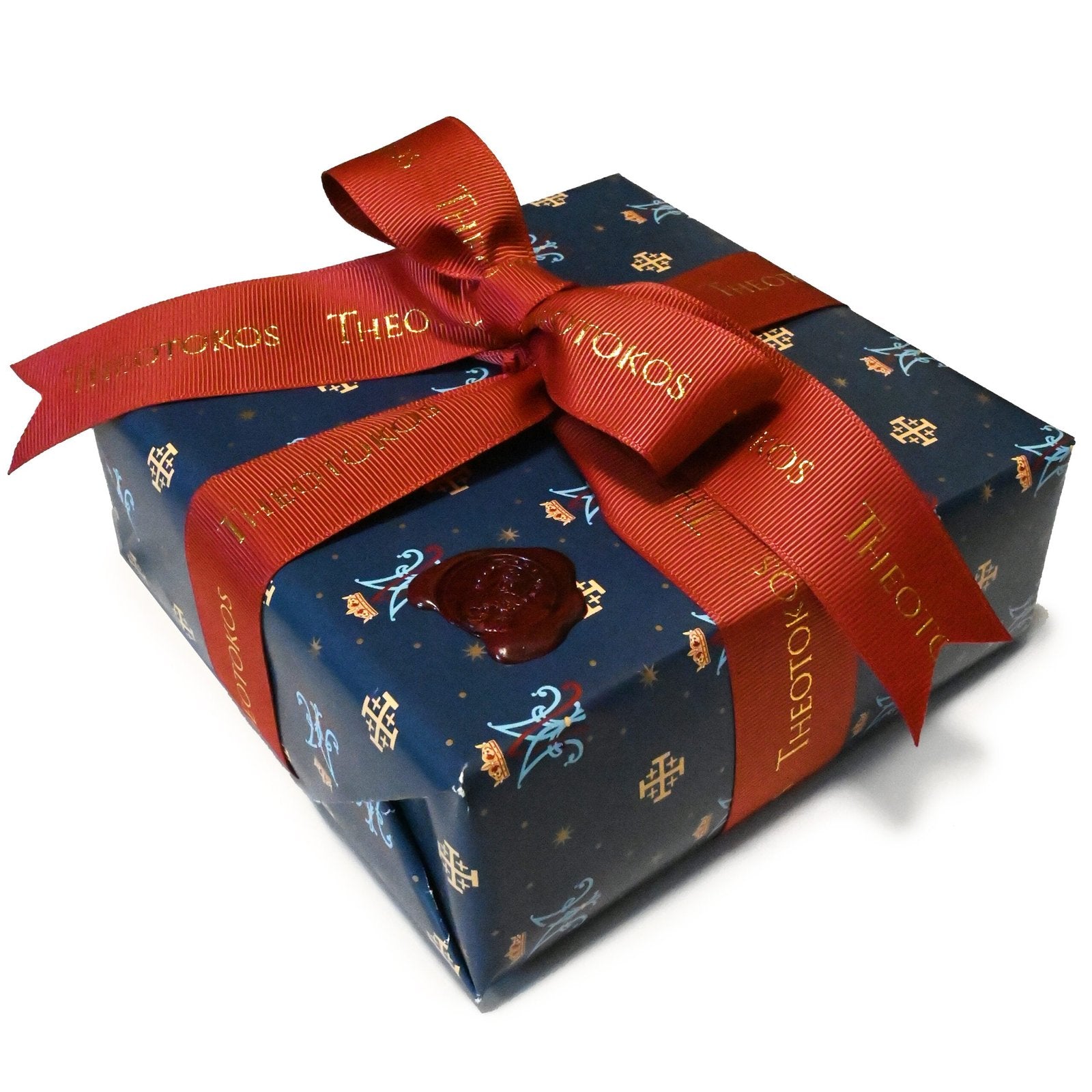 Divine Chartres Rosary -  Theotokos Rosaries Blue with red ribbon gift wrapping